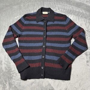 Vintage 90s Field Manor Cardigan Womens Large Hand‎ Knit Wool Grandma Indie Wool